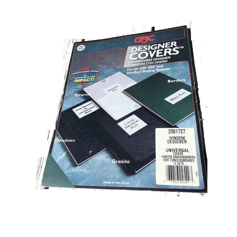 NWT Pack of 10 GBC Designer Universal Covers Hunter Green Window Designer Report